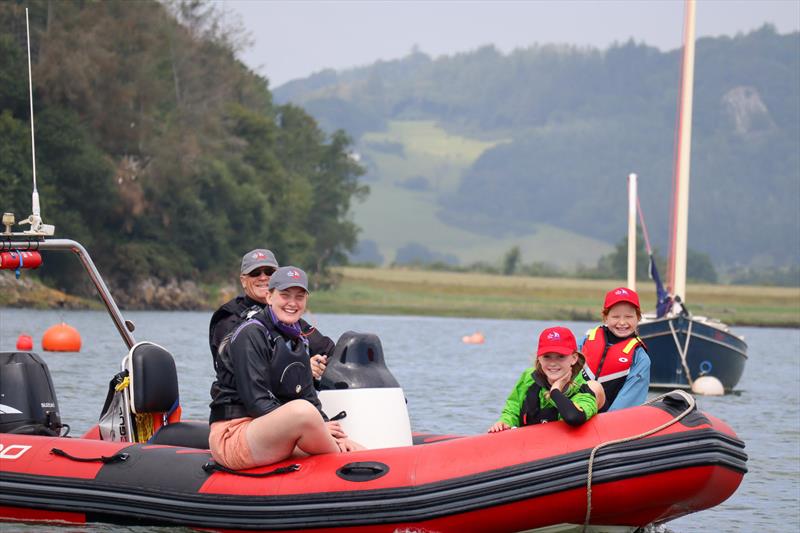 Solway Yacht Club Cadet Week - Basic instruction afloat, Dinghy Instructor Katie Bishop and Assistant Instructor Scott Train with two Red Caps photo copyright Nicola McColm taken at Solway Yacht Club and featuring the RIB class