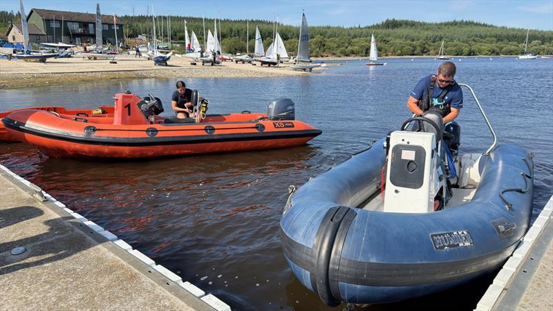 Rescue boats hopefully not needed during the Border Counties Midweek Series at Llyn Brenig - photo © Chris Rawes