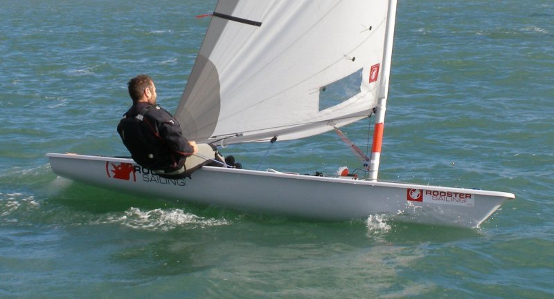 Steve Cockerill on day 1 of the Rooster 8.1 National Championships photo copyright Rooster Sailing taken at Weston Sailing Club and featuring the Rooster 8.1 class