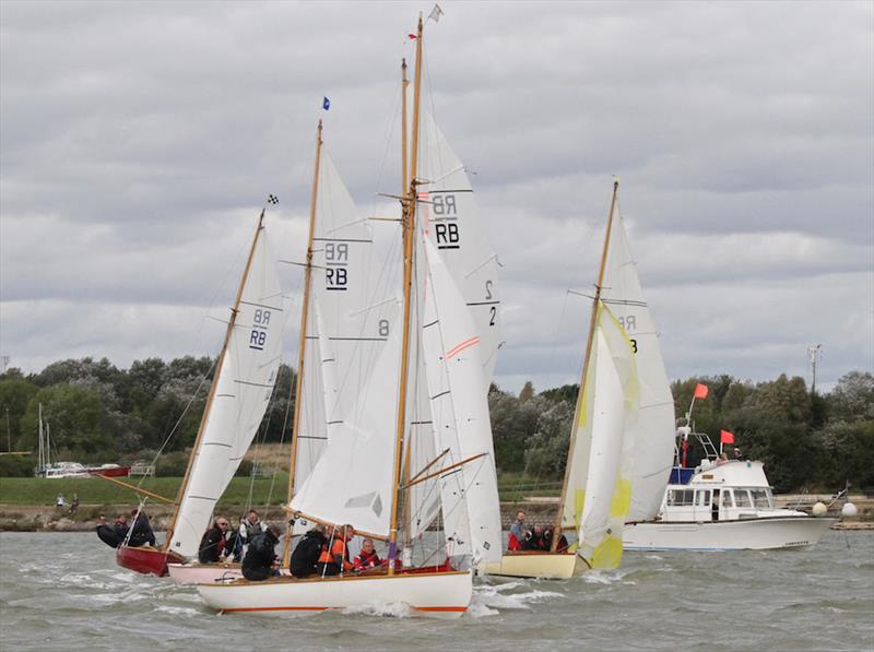 Royal Burnham One-Design action-packed downwind start photo copyright Roger Mant taken at Royal Burnham Yacht Club and featuring the Royal Burnham One Design class