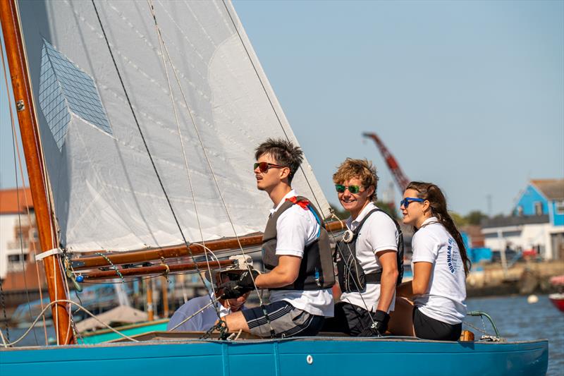 Corinthian Otters sail on a Royal Burnham One Design on Day 3 of Burnham Week 2025 photo copyright Petru Balau Sports Photography / sports.hub47.com taken at Royal Corinthian Yacht Club and featuring the Royal Burnham One Design class