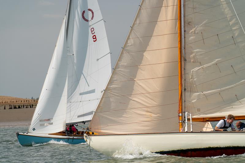 An East Coast One Design and a Royal Corinthian One Design race during Burnham Week 2024 photo copyright Petru Balau Sports Photography / sports.hub47.com taken at Royal Corinthian Yacht Club and featuring the Royal Corinthian One Design class