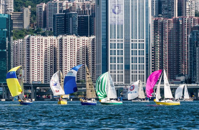 Enjoying the harbour scenery. RHKYC Spring Regatta sponsored by HSBC Expat photo copyright RHKYC / Guy Nowell taken at Royal Hong Kong Yacht Club and featuring the  class