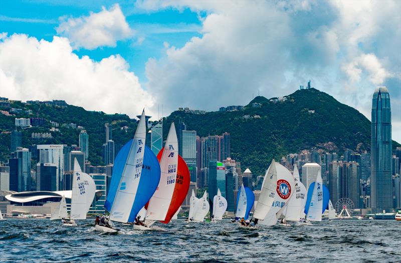 Enjoying the harbour scenery. RHKYC Spring Regatta sponsored by HSBC Expat photo copyright RHKYC / Guy Nowell taken at Royal Hong Kong Yacht Club and featuring the  class