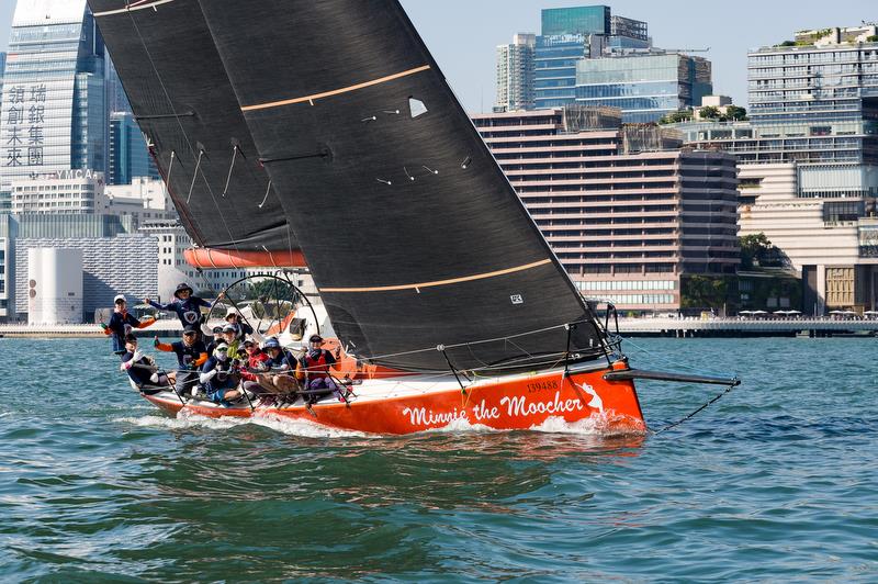 Minnie the Moocher and a splash of colour. Sun Hung Kai and Co. Around the Island Race 2021 photo copyright RHKYC / Guy Nowell taken at Royal Hong Kong Yacht Club and featuring the  class