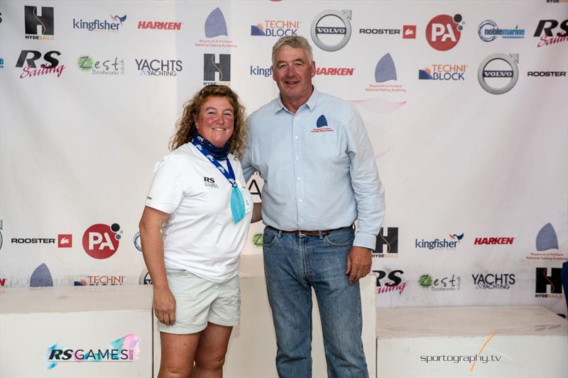 RS100 Europeans prizegiving at the RS Games 2018 photo copyright Alex & David Irwin / www.sportography.tv taken at Weymouth & Portland Sailing Academy and featuring the RS100 class