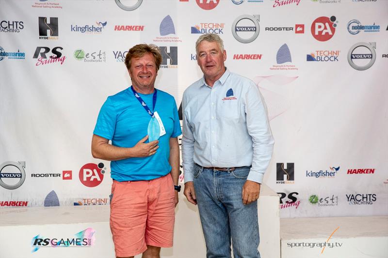 RS100 Europeans prizegiving at the RS Games 2018 photo copyright Alex & David Irwin / www.sportography.tv taken at Weymouth & Portland Sailing Academy and featuring the RS100 class