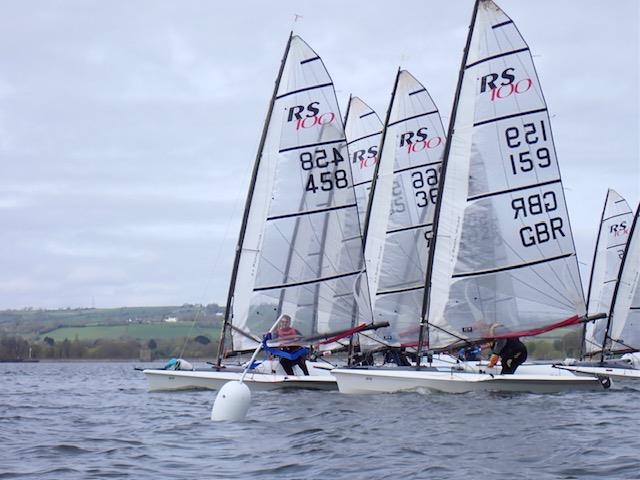 RS100 Class Association Training at Chew - Matt Scott leading away at a start photo copyright CVLSC taken at Chew Valley Lake Sailing Club and featuring the RS100 class