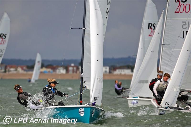 Volvo Noble Marine RS200 Nationals at Hayling Island photo copyright LPB Aerial Imagery taken at Hayling Island Sailing Club and featuring the RS200 class