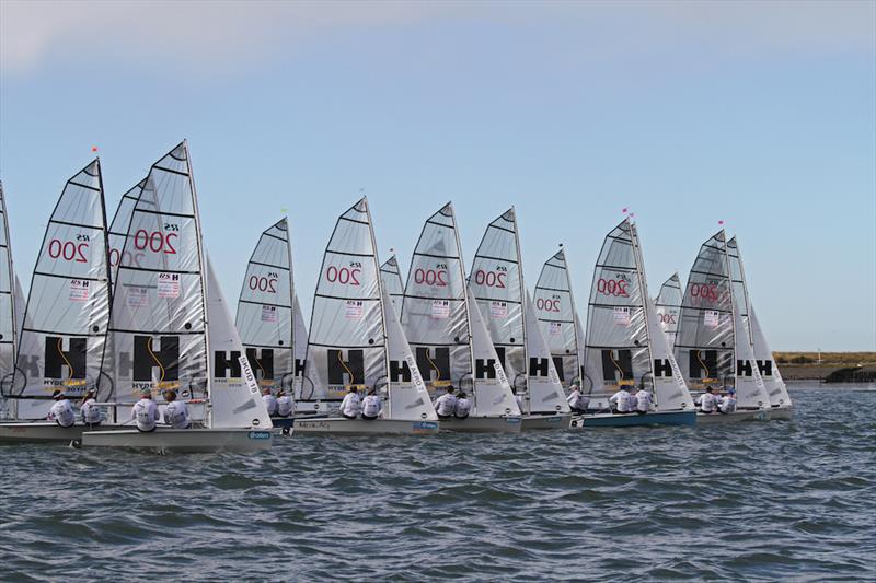 Start line action during the final stages of the Endeavour Trophy 2016 photo copyright Roger Mant taken at Royal Corinthian Yacht Club, Burnham and featuring the RS200 class