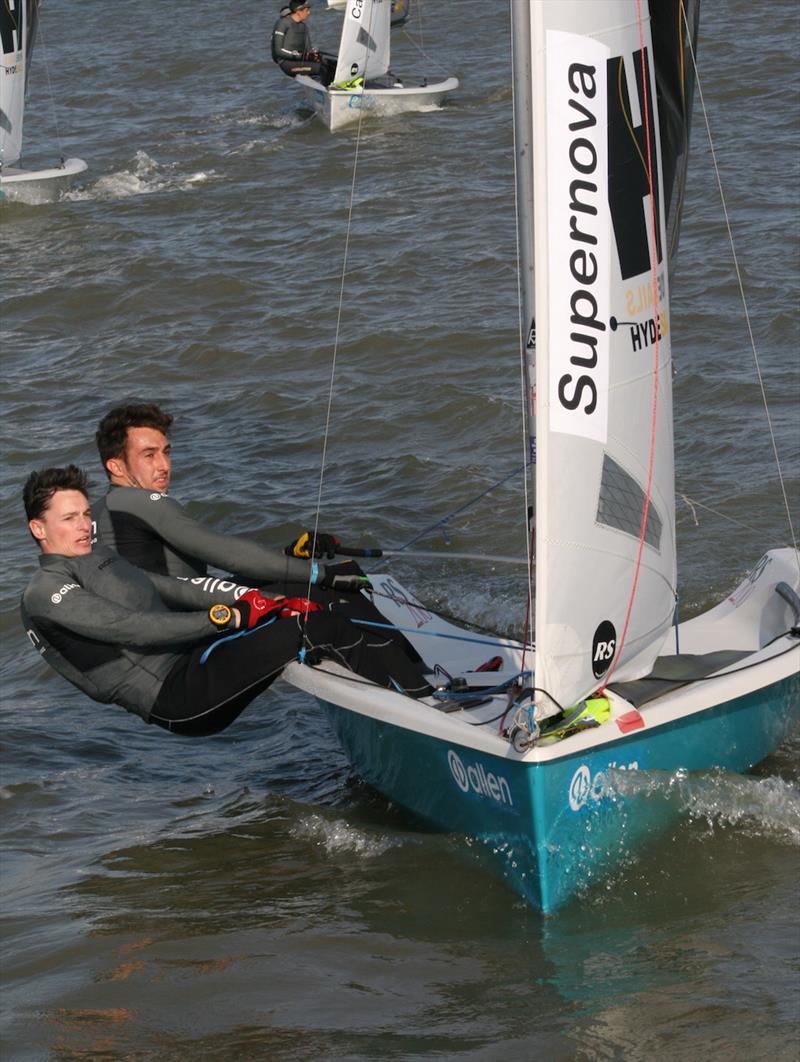 Supernova representatives Alex Horlock and Arthur Henderson were consistently good starters and finished a respectable seventh overall at the 2017 Endeavour Trophy photo copyright Sue Pelling taken at Royal Corinthian Yacht Club, Burnham and featuring the RS200 class