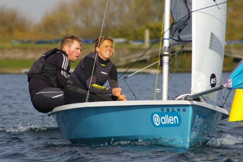 Tim Ellis and Amy Seabright, 3rd place at the RS200 SEAS End of Series Open Meeting at Island Barn photo copyright Jim Champ taken at Island Barn Reservoir Sailing Club and featuring the RS200 class