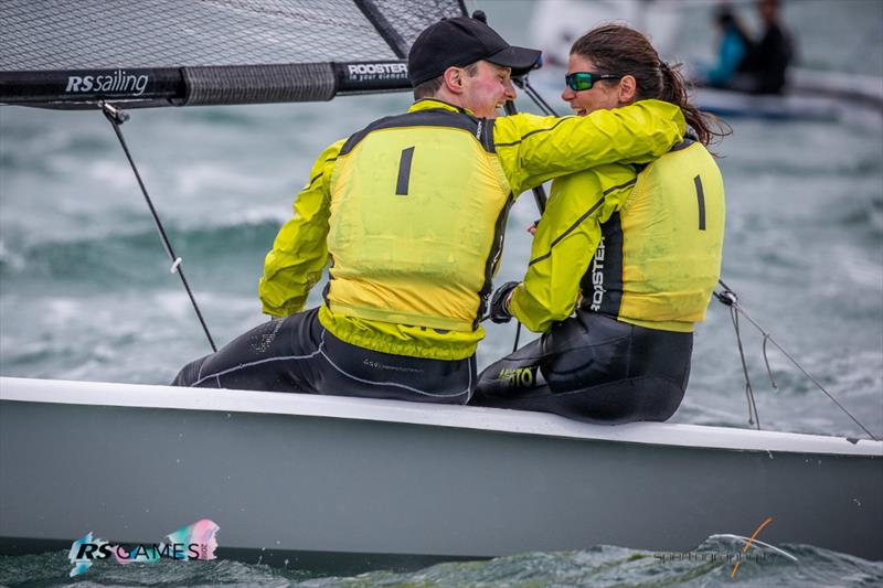 Maria Stanley and Rob Henderson win the RS200 UK Nationals at the RS Games at the WPNSA photo copyright Alex & David Irwin / www.sportography.tv taken at Weymouth & Portland Sailing Academy and featuring the RS200 class