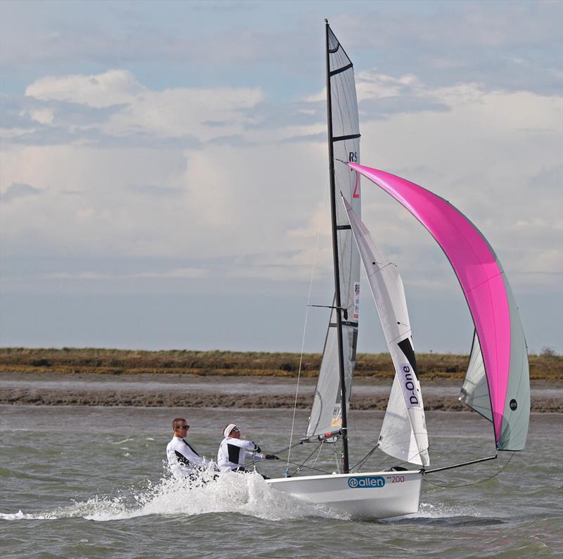Nick Craig and Emma Clarke (D One) on day 1 of the Endeavour Trophy photo copyright Roger Mant taken at Royal Corinthian Yacht Club, Burnham and featuring the RS200 class