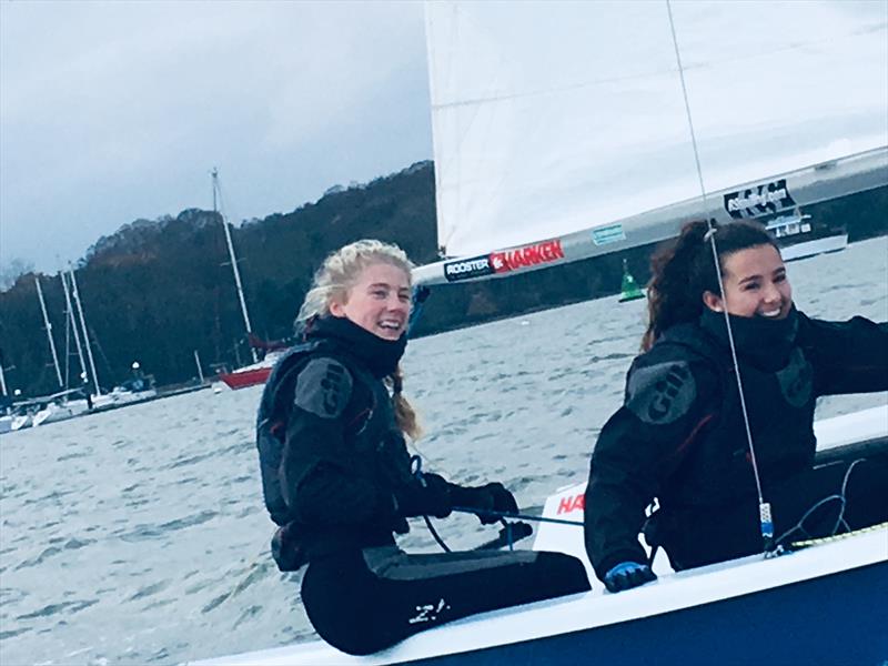 All smiles – Cara Bland and Bea Green on Week 2 of the RS200 Winter Series at Royal Harwich photo copyright Elouise Mayhew taken at Royal Harwich Yacht Club and featuring the RS200 class