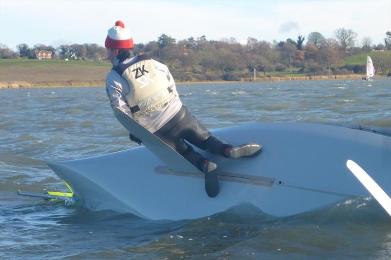 Nunn & Mayhew check the temperature on Week 3 of the RS200 Winter Series at Royal Harwich photo copyright Simon Hewitt taken at Royal Harwich Yacht Club and featuring the RS200 class