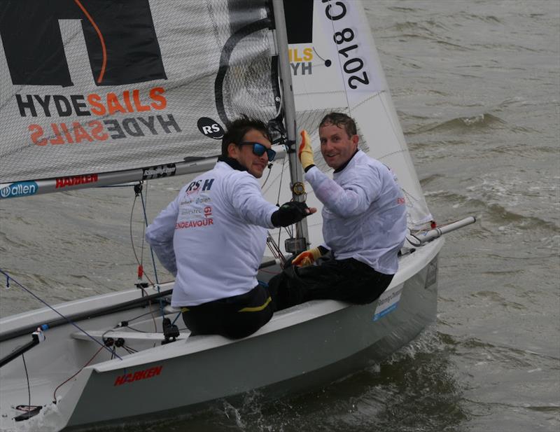Smiles of success as Ben Saxton and Toby Lewis cross the finish line in the final race of the Endeavour Trophy 2019 - photo © Sue Pelling