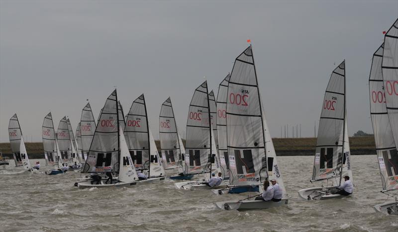 Endeavour Trophy start line action photo copyright Sue Pelling taken at Royal Corinthian Yacht Club, Burnham and featuring the RS200 class