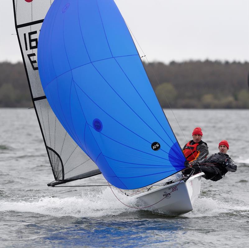 Peter and Adam Hudson accelerate downwind at the Fox's Great Eastern Tour event at Grafham Water photo copyright Paul Sanwell / OPP taken at Grafham Water Sailing Club and featuring the RS200 class