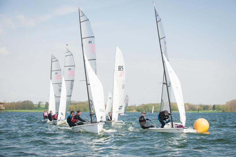RS200 fleet in action at RS Sprint Championship 2018 photo copyright Peter Fothergill taken at Rutland Sailing Club and featuring the RS200 class