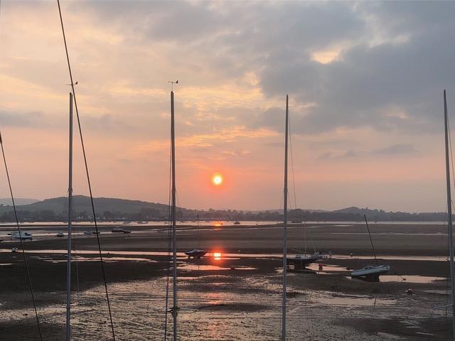 Sun setting from Exe SC balcony photo copyright Marilynn Booker taken at Exe Sailing Club and featuring the RS200 class