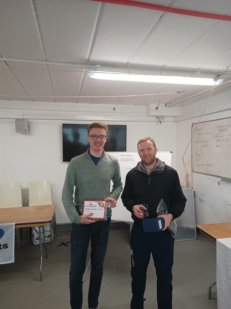 (l-r) Will Taylor and Richard Thomas, winners of the RS200 Sailing Chandlery EaSEA Tour at Queen Mary photo copyright Paul Stainsby taken at Queen Mary Sailing Club and featuring the RS200 class