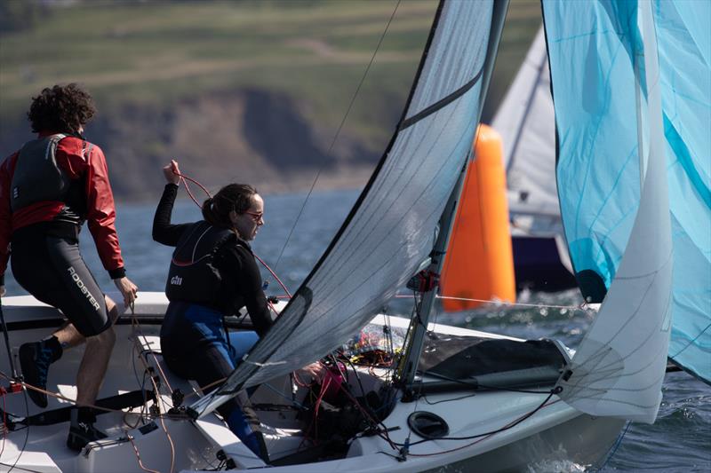 Iain and Othilie go for a gybe-set during the RS200 Scottish Championship at East Lothian photo copyright Steve Fraser taken at East Lothian Yacht Club and featuring the RS200 class