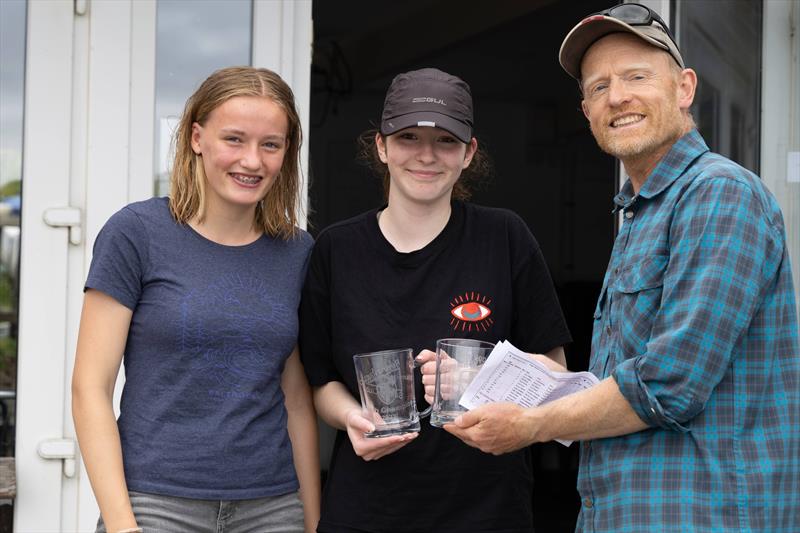 Milly Tregaskes & Taryn Banks are first under 18s in the West Country Boat Repairs SW Ugly Tour ‘Cornish Nationals' at Restronguet - photo © Clare Hallam