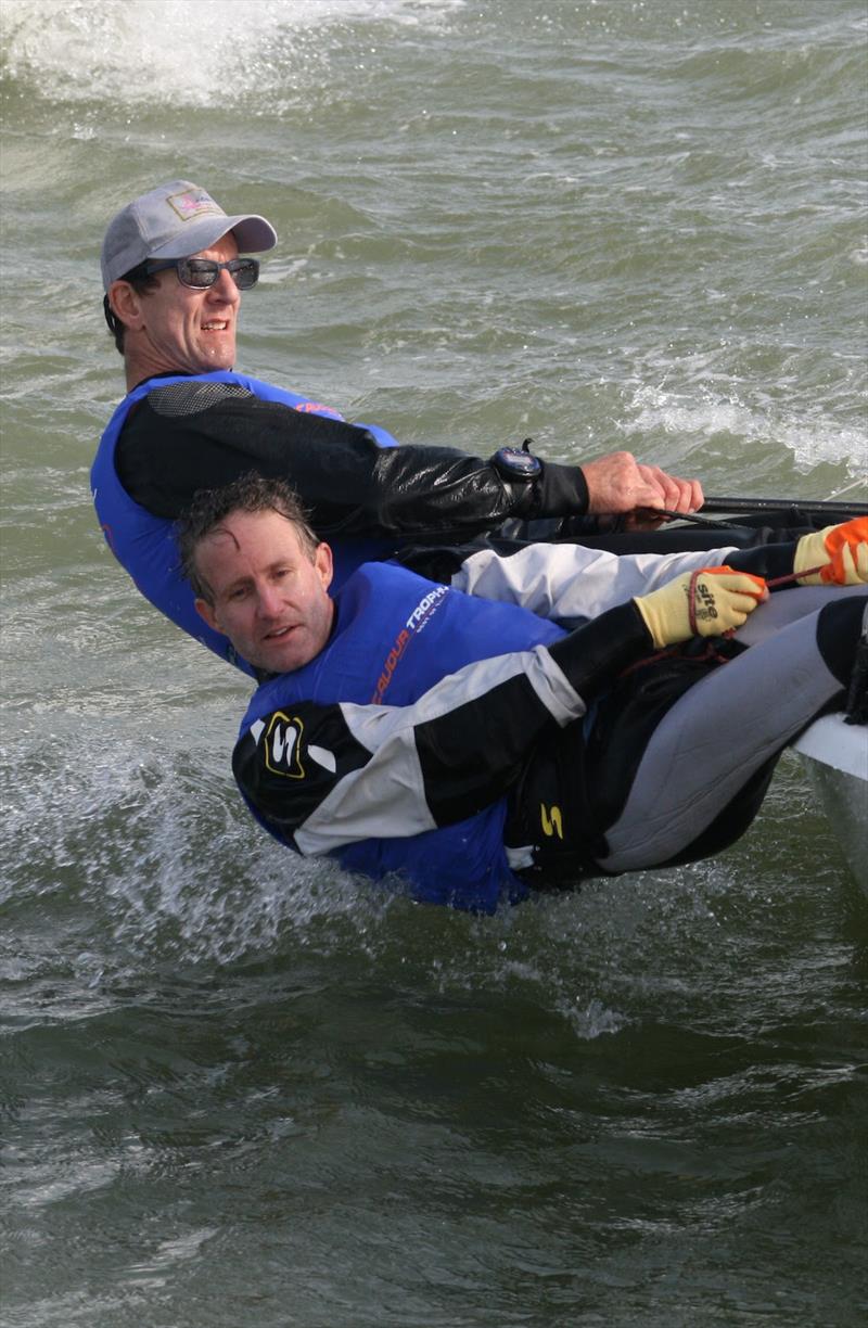 Endeavour 2023: Nick Craig and Toby Lewis enjoying the breezy conditions on the opening day photo copyright Sue Pelling taken at Royal Corinthian Yacht Club, Burnham and featuring the RS200 class