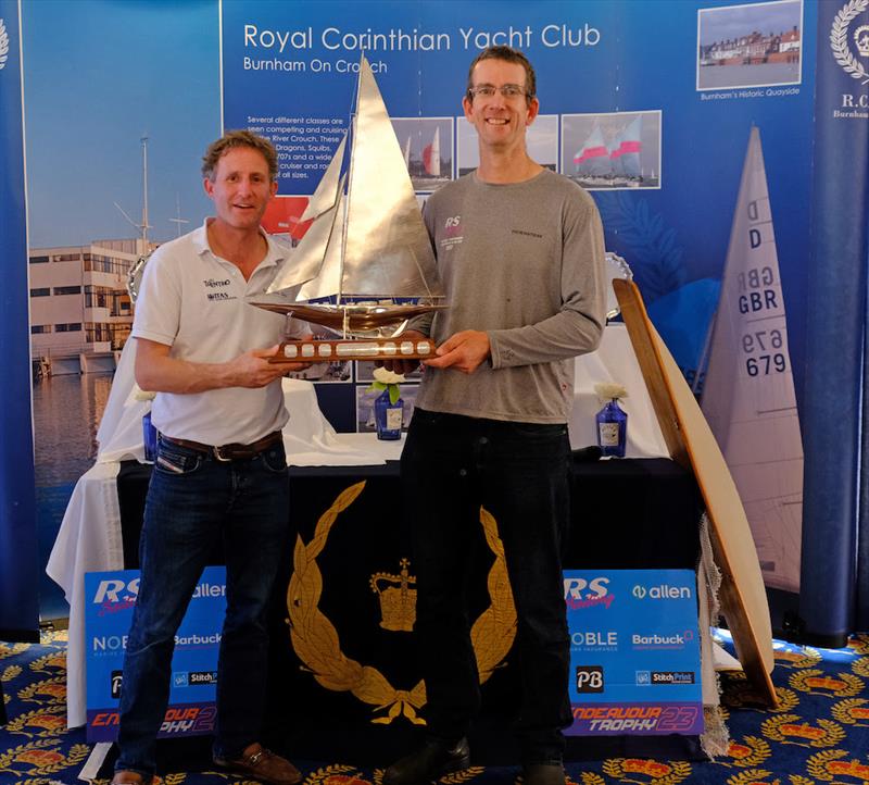 Endeavour 2023: Nick Craig and Toby Lewis  winners of the coveted solid silver Endeavour Trophy  photo copyright Roger Mant taken at Royal Corinthian Yacht Club and featuring the RS200 class