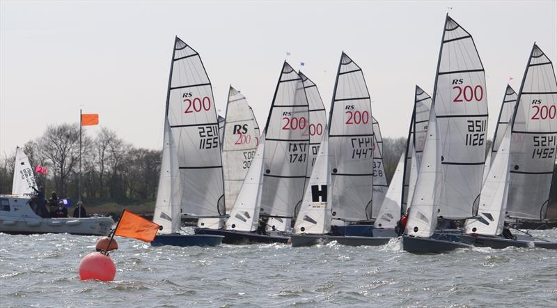 Friday start for the RS200s at the Waldringfield Easter Egg Trophy photo copyright Alexis Smith taken at Waldringfield Sailing Club and featuring the RS200 class
