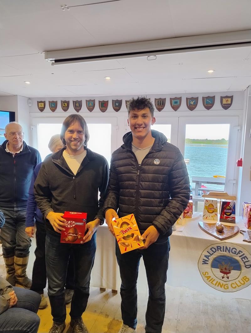 Stephen Videlo & Connor Line finish 3rd in the RS200s at the Waldringfield Easter Egg Trophy photo copyright Matt/Will Taylor taken at Waldringfield Sailing Club and featuring the RS200 class