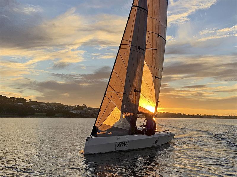 Tom Grimes, Nicholas Rozenaurs, Jess Grimes, and Annelise Scholten training in the RS21  photo copyright Tom Grimes taken at Lake Macquarie Yacht Club and featuring the RS21 class