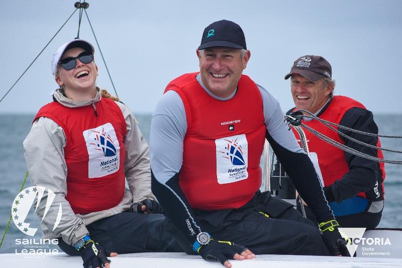 Members of one of the Mornington Yacht Club teams Sophie Jackson, David Eickmeyer and Chris Jackson - SCL Southern Qualifier photo copyright Harry Fisher taken at Mornington Yacht Club and featuring the RS21 class