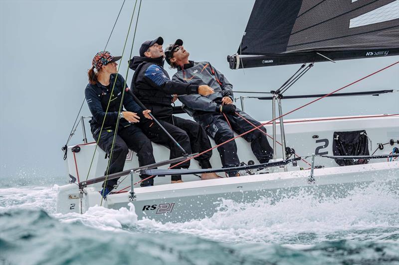 Three Kiwi team parents - Alison Morrish, Geoff Rasmussen and Kent Russell competing in the RS21 British Championship at the RS Games - July 2022 photo copyright RS Sailing taken at Weymouth & Portland Sailing Academy and featuring the RS21 class