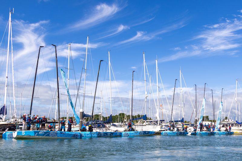 Sea Cadets attend RS21 UK National Championships at Lymington with their entire fleet of 10 boats photo copyright Howard Eeles taken at Lymington Town Sailing Club and featuring the RS21 class