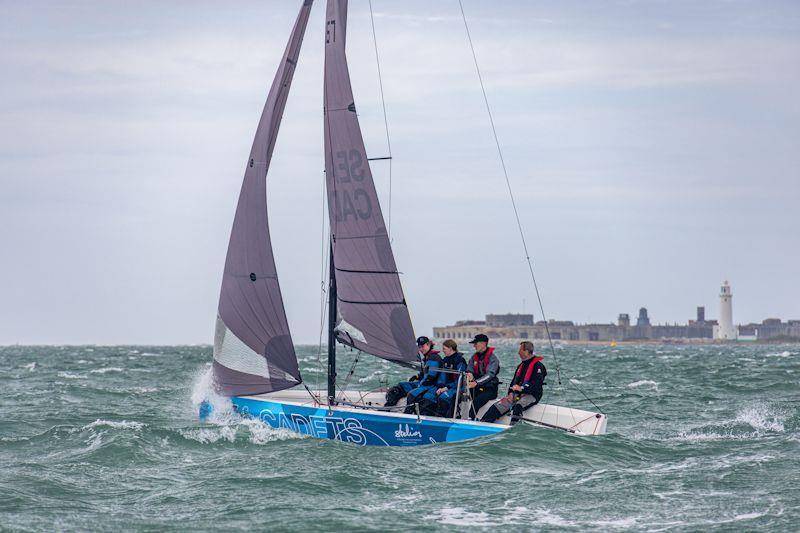 Sea Cadets attend RS21 UK National Championships at Lymington with their entire fleet of 10 boats photo copyright Howard Eeles taken at Lymington Town Sailing Club and featuring the RS21 class