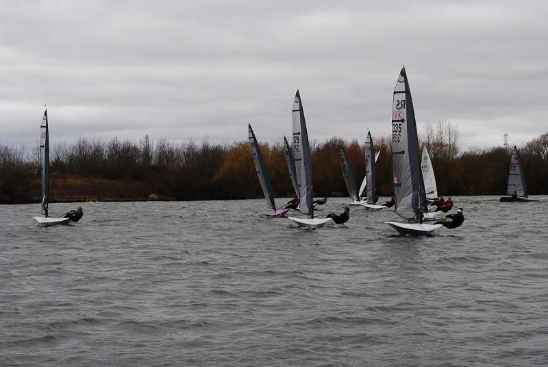 Fleet upwind during the Magic Marine RS300 Spring Championship at Stewartby Water photo copyright Bill Strange taken at Stewartby Water Sailing Club and featuring the RS300 class