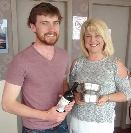 RS300 Scottish Championship winner Tom Moore and Prestwick SC Commodore Tracey photo copyright Neil Beveridge taken at Prestwick Sailing Club and featuring the RS300 class