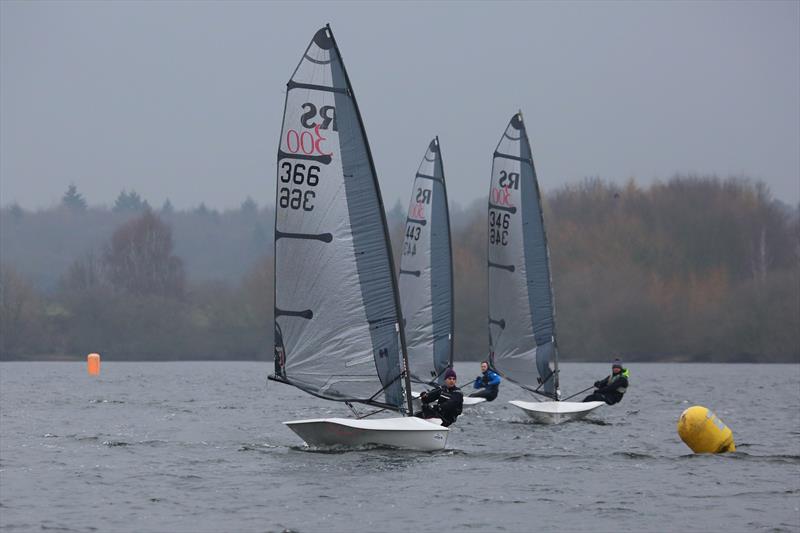Three 300s on day 5 of the Fox's Marine & Country Alton Water Frostbite Series photo copyright Tim Bees taken at Alton Water Sports Centre and featuring the RS300 class