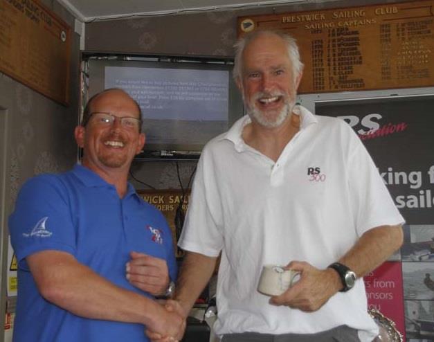 The Fidelis Trophy goes to Neil Beveridge during the Volvo Noble Marine RS300 Nationals photo copyright Alan Henderson taken at Prestwick Sailing Club and featuring the RS300 class