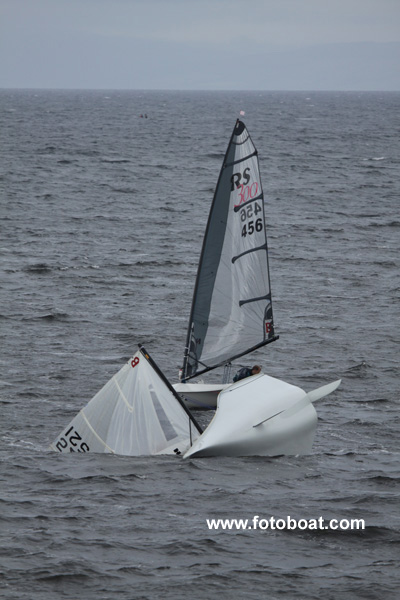 Bottoms up on final day of the RS300 nationals at Prestwick photo copyright Alan Henderson / www.fotoboat.com taken at Prestwick Sailing Club and featuring the RS300 class