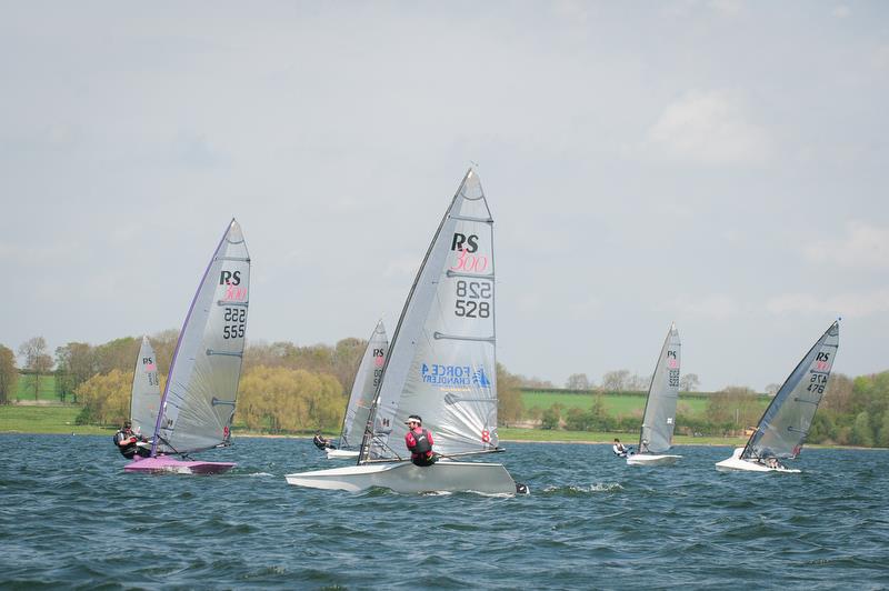 RS300 fleet in action at RS Sprint Championship 2018 photo copyright Peter Fothergill taken at Rutland Sailing Club and featuring the RS300 class