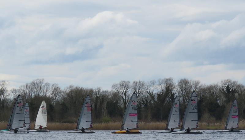 Upwind parade - RS300 Rooster National Tour Event Number One photo copyright Steve Tanner taken at Bowmoor Sailing Club and featuring the RS300 class