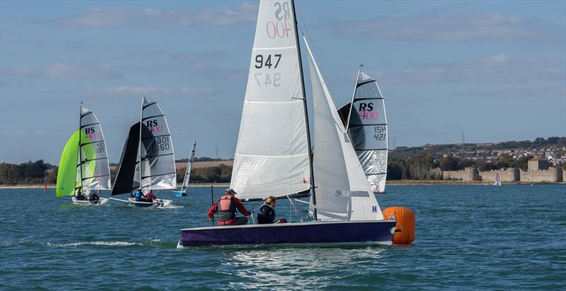 RS400s at Portchester photo copyright Ross Underwoo taken at Portchester Sailing Club and featuring the RS400 class