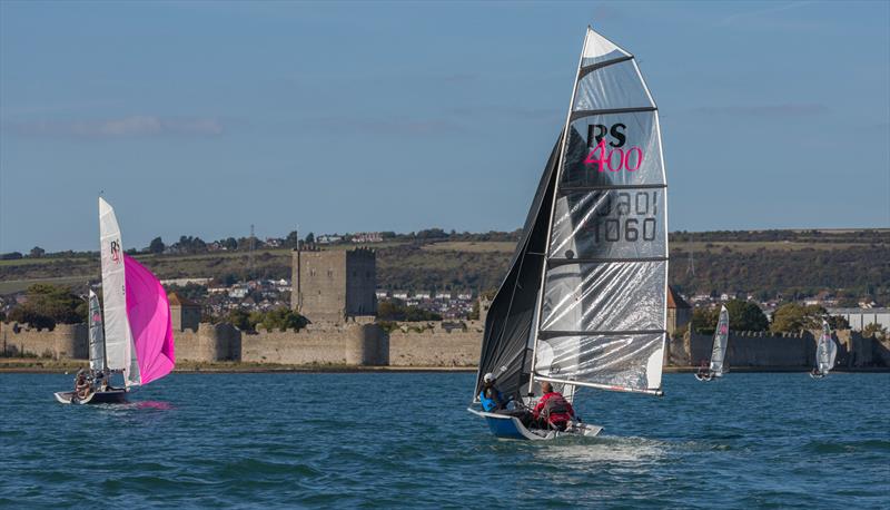 RS400s at Portchester photo copyright Ross Underwoo taken at Portchester Sailing Club and featuring the RS400 class