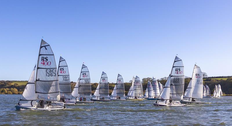 Off the startline during the Notts County RS400 Open photo copyright David Eberlin taken at Notts County Sailing Club and featuring the RS400 class