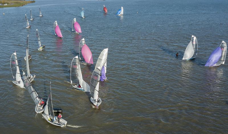 Leeward mark rounding during the Notts County RS400 Open photo copyright David Eberlin taken at Notts County Sailing Club and featuring the RS400 class