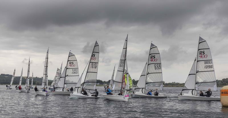 Windward mark rounding during the RS400 Northern Tour Open at Notts County photo copyright David Eberlin taken at Notts County Sailing Club and featuring the RS400 class