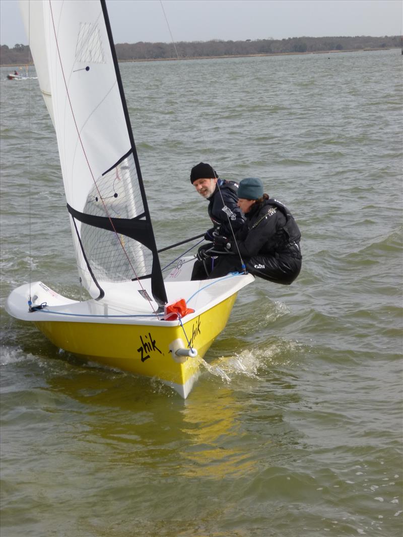 Kevin Podger and Heather Chipperfield race in the Lymington Town Sunday Early Points race 6 photo copyright Barry Sticklen taken at Lymington Town Sailing Club and featuring the RS400 class